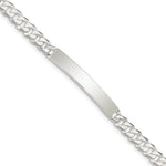 Sterling Silver Curb Link ID Bracelet, 7.5 x 6mm (-7.5) view