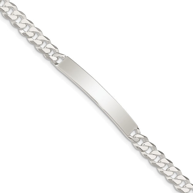 Sterling Silver Curb Link ID Bracelet, 7.5 x 6mm (-7.5)