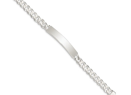 Sterling Silver Curb Link ID Bracelet (Style QID198-7.5)