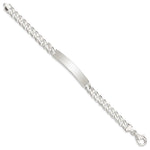 Sterling Silver Curb Link ID Bracelet, 7.5 x 7mm view
