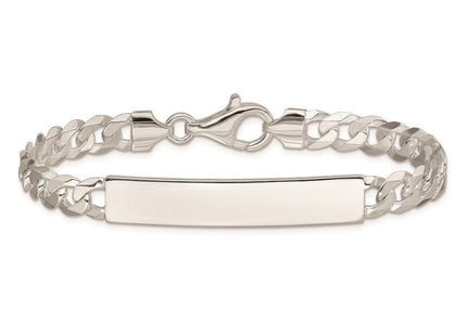 Sterling Silver Curb Link ID Bracelet (Style QID198-7.5)