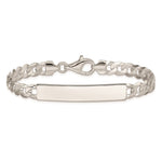 Sterling Silver Curb Link ID Bracelet, 7.5 x 7mm view