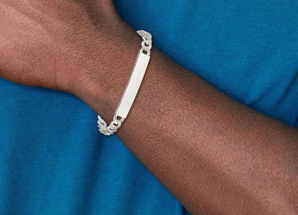 Sterling Silver Curb Link ID Bracelet (Style QID198-7.5)