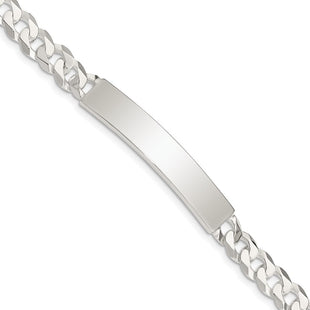 Sterling Silver Curb Link ID Bracelet (Style QID198-7.5)