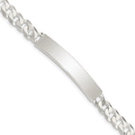 Sterling Silver Curb Link ID Bracelet, 7.5 x 7mm view