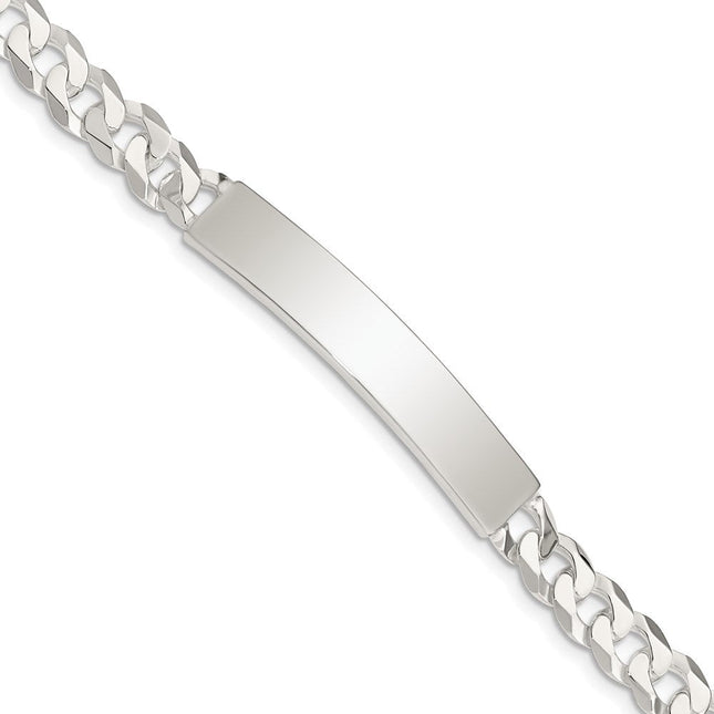 Sterling Silver Curb Link ID Bracelet, 7.5 x 7mm