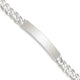 Sterling Silver Curb Link ID Bracelet, 7.5 x 7mm