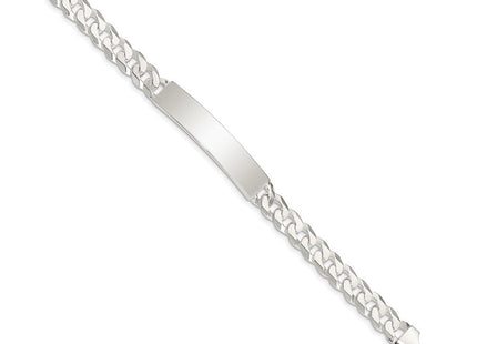 Sterling Silver Curb Link ID Bracelet (Style QID199-7.5)