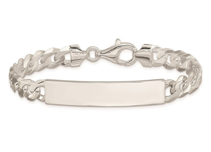 Sterling Silver Curb Link ID Bracelet (Style QID199-7.5)