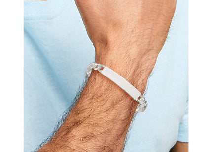 Sterling Silver Curb Link ID Bracelet (Style QID199-7.5)