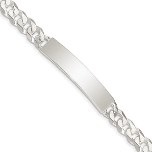 Sterling Silver Curb Link ID Bracelet (Style QID199-7.5)