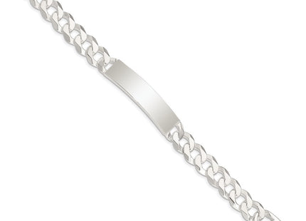 Sterling Silver Curb Link ID Bracelet (Style QID201-7.5)