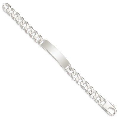 Sterling Silver Curb Link ID Bracelet, 7.5 x 6mm