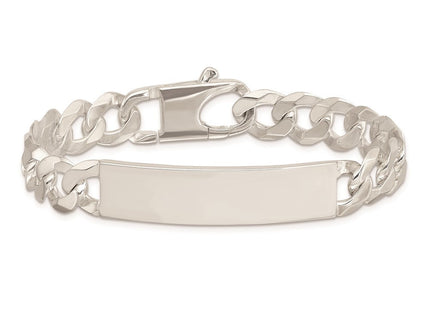 Sterling Silver Curb Link ID Bracelet (Style QID201-7.5)
