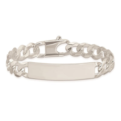 Sterling Silver Curb Link ID Bracelet, 7.5 x 10mm (-7.5)