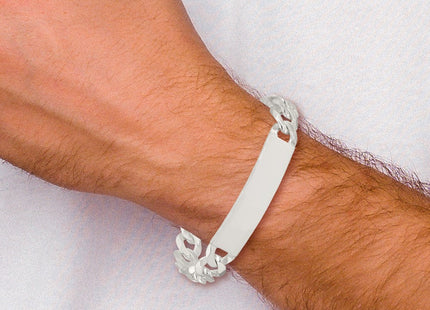 Sterling Silver Curb Link ID Bracelet (Style QID201-7.5)