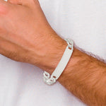 Sterling Silver Curb Link ID Bracelet, 7.5 x 10mm (-7.5) view