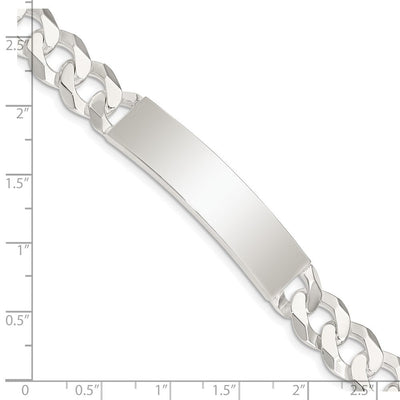 Sterling Silver Curb Link ID Bracelet, 7.5 x 10mm (-7.5)