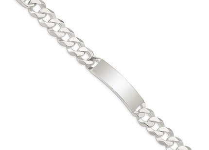 Sterling Silver Curb Link ID Bracelet (Style QID202-7.5)