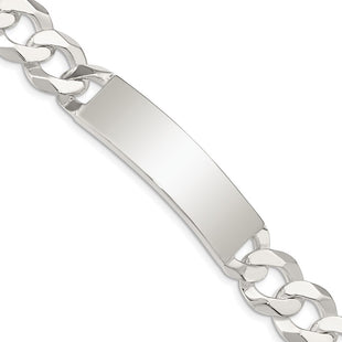Sterling Silver Curb Link ID Bracelet (Style QID202-7.5)