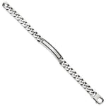 Sterling Silver Antiqued Satin Curb Link ID Bracelet view