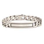 Sterling Silver Antiqued Satin Curb Link ID Bracelet view