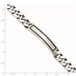 Sterling Silver Antiqued Satin Curb Link ID Bracelet view