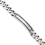 Sterling Silver Antiqued Satin Curb Link ID Bracelet view