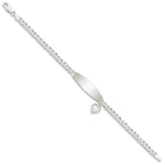 Sterling Silver w/Heart Charm ID Bracelet view
