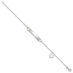 Sterling Silver Polished 7. Curb Link ID Bracelet W/Sliding Accent view 2