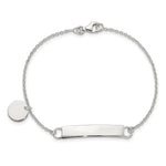 Sterling Silver Polished 7. Curb Link ID Bracelet W/Sliding Accent view 3