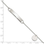 Sterling Silver Polished 7. Curb Link ID Bracelet W/Sliding Accent view 4