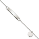 Sterling Silver Polished 7. Curb Link ID Bracelet W/Sliding Accent view 1