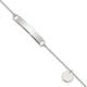 Sterling Silver Polished 7. Curb Link ID Bracelet W/Sliding Accent