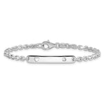 Sterling Silver Polished ID W/CZ Heart Bracelet view 2