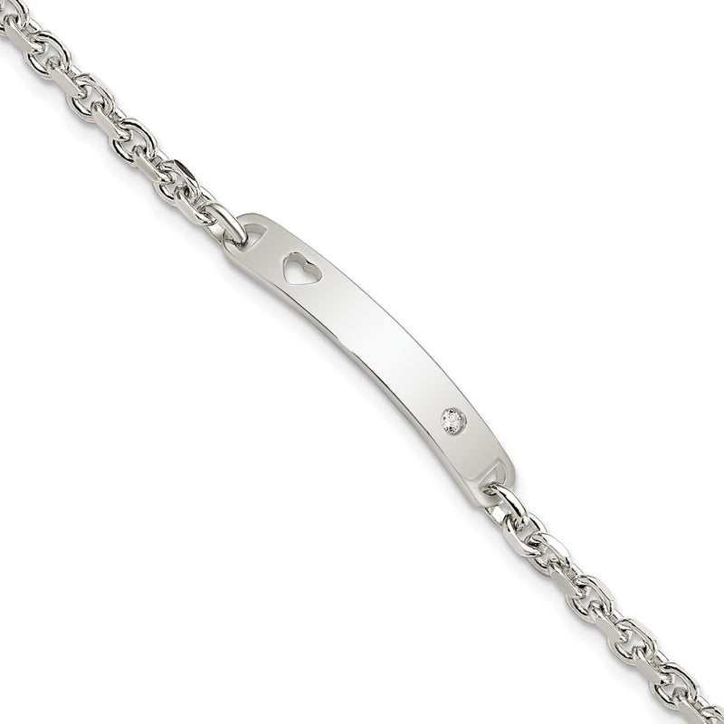 Sterling silver cubic zirconia heart bracelet
