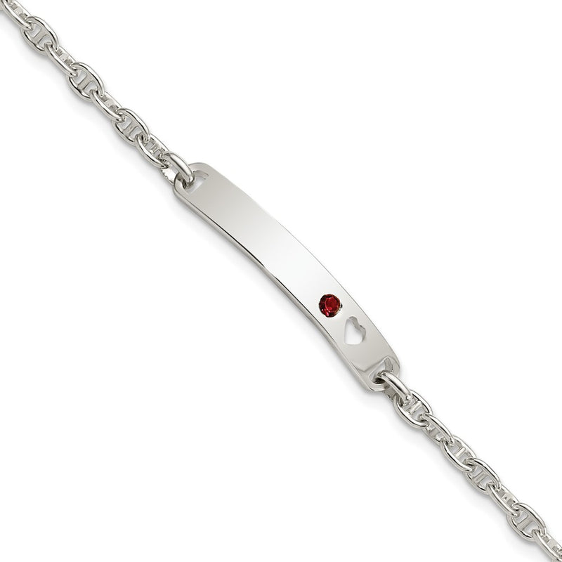Sterling silver cubic zirconia heart bracelet