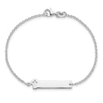 Sterling Silver Polished Cross ID 7in Bracelet view 2