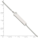 Sterling Silver Polished Cross ID 7in Bracelet view 3