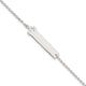 Sterling Silver Polished Cross ID 7in Bracelet