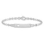 Sterling Silver Polished ID W/Heart Bracelet view 2