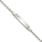 Sterling Silver Polished ID W/Heart Bracelet view 1