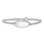 Sterling Silver Childrens Polished ID with Star Bracelet view 2
