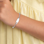 Sterling Silver Childrens Polished ID with Star Bracelet view 3