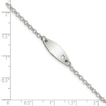 Sterling Silver Childrens Polished ID with Star Bracelet view 4