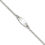 Sterling Silver Childrens Polished ID with Star Bracelet view 1