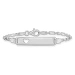 Sterling Silver Polished Childrens ID with Heart Bracelet view 2