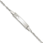 Sterling Silver Polished Childrens ID with Heart Bracelet view 1