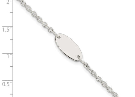 Sterling Silver Polished Childrens 6in ID Bracelet (Style QID234-6)