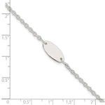 Sterling Silver Polished Childrens 6in ID Bracelet, 6 x 7.5mm view